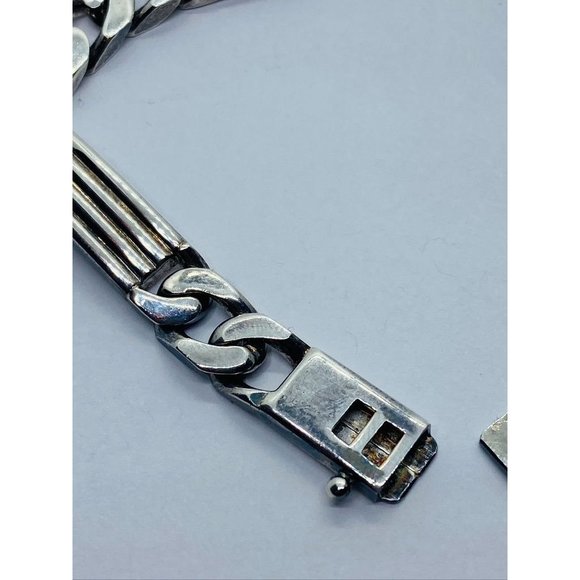 Authentic Tiffany & Co Ribbed Bar Curved Link Bracelet 7.25" - Picture 3 of 10